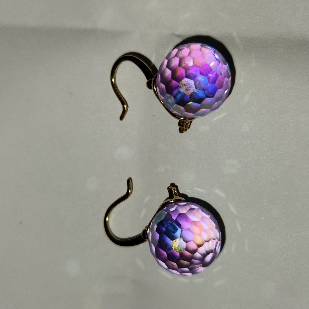 Kate Spade "Shine On" bauble drop pierced earrings (light purple)